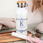 Παγούρι & Premium Λαμπάδα με Σχέδιο Μωβ Άνθη