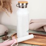 Παγούρι & Premium Λαμπάδα με Σχέδιο Μωβ Άνθη