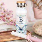 Παγούρι με Σχέδιο Μπλε Πεταλούδα & Premium Λαμπάδα