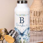 Παγούρι με Σχέδιο Μπλε Πεταλούδα & Premium Λαμπάδα