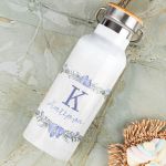 Παιδικό Παγούρι & Premium Λαμπάδα με Σχέδιο Μωβ Άνθη