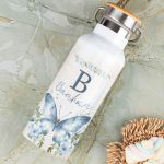 Παγούρι με Σχέδιο Μπλε Πεταλούδα & Premium Λαμπάδα