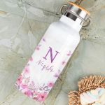 Παγούρι με Σχέδιο Μωβ Φλοράλ & Premium Λαμπάδα