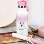 Παγούρι με Καλαμάκι σε Σχέδιο Ροζ Pattern & Premium Λαμπάδα