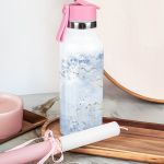 Θερμός με Καλαμάκι με Σχέδιο Μπλε Σκιές & Premium Λαμπάδα