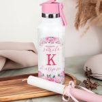 Παγούρι με Καλαμάκι σε Σχέδιο Pink Roses & Premium Λαμπάδα