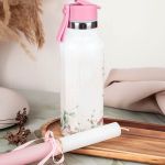 Θερμός με Καλαμάκι σε Σχέδιο Άνθη & Premium Λαμπάδα
