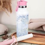 Θερμός με Καλαμάκι με Σχέδιο Μπλε Σκιές & Premium Λαμπάδα