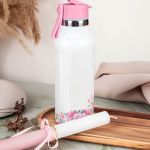 Παγούρι με Καλαμάκι σε Σχέδιο Pink Roses & Premium Λαμπάδα