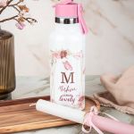 Θερμός με Καλαμάκι σε Σχέδιο Λουλούδια & Premium Λαμπάδα