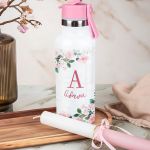 Θερμός με Καλαμάκι σε Σχέδιο Λουλουδάκια & Premium Λαμπάδα