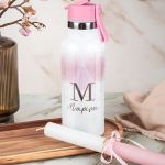 Παγούρι με Καλαμάκι σε Σχέδιο Ροζ Pattern & Premium Λαμπάδα