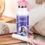 Θερμός με Καλαμάκι σε Σχέδιο Μωβ Γοργόνα & Premium Λαμπάδα