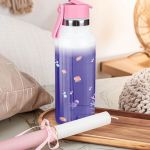 Θερμός με Καλαμάκι σε Σχέδιο Μωβ Γοργόνα & Premium Λαμπάδα