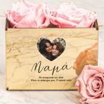 Ροζ Τριαντάφυλλα Αιώνια με Φωτογραφία, Δώρο για Μαμάδες