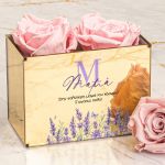 Αιώνια Τριαντάφυλλα Ροζ με Μονόγραμμα και Όνομα, Δώρο για Μαμά