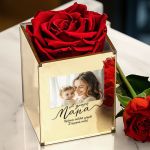 Αιώνιο Τριαντάφυλλο Κόκκινο με Φωτογραφία, Δώρο Αγάπης για Μαμά