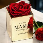 Κόκκινο Τριαντάφυλλο σε Θήκη με Ημερομηνία, Δώρο για τη Μαμά