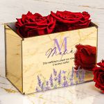 Τριαντάφυλλα Κόκκινα με Μονόγραμμα και Όνομα, Δώρο για Μαμά