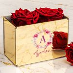 Κόκκινα Τριαντάφυλλα Παντοτινά με Μονόγραμμα, Δώρο για Μαμά