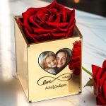 Σετ 2 Δώρα για τη Μαμά, Τριαντάφυλλο με Φωτογραφία & Μπρελόκ