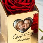 Σετ 2 Δώρα για τη Μαμά, Τριαντάφυλλο με Φωτογραφία & Μπρελόκ