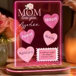 Επιτραπέζιο Φωτιστικό με Ονόματα, Πρωτότυπο Δώρο για Μαμά