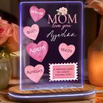 Προσωποποιημένο Επιτραπέζιο Φωτιστικό Led, Δώρο για την Μαμά