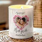 Αρωματικό Κερί Vanilla Cream με Φωτογραφία, Δώρο για Μαμάδες