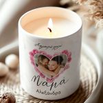 Αρωματικό Κερί Vanilla Cream με Φωτογραφία, Δώρο για Μαμάδες