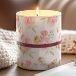 Σετ 2 Κεριά με Floral Design, Δώρο για τη Γιορτή της Μητέρας
