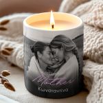 Σετ 2 Κεριά με Άρωμα Βανίλιας με Φωτογραφία, Δώρο για Μαμά