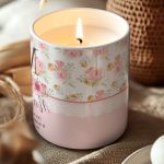 Σετ 2 Κεριά με Floral Design, Δώρο για τη Γιορτή της Μητέρας