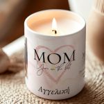 Σετ 2 Κεριά Vanilla Cream με Φωτογραφία, Δώρο για Μαμά