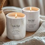Σετ 2 Κεριά Vanilla Cream με Φωτογραφία, Δώρο για Μαμά
