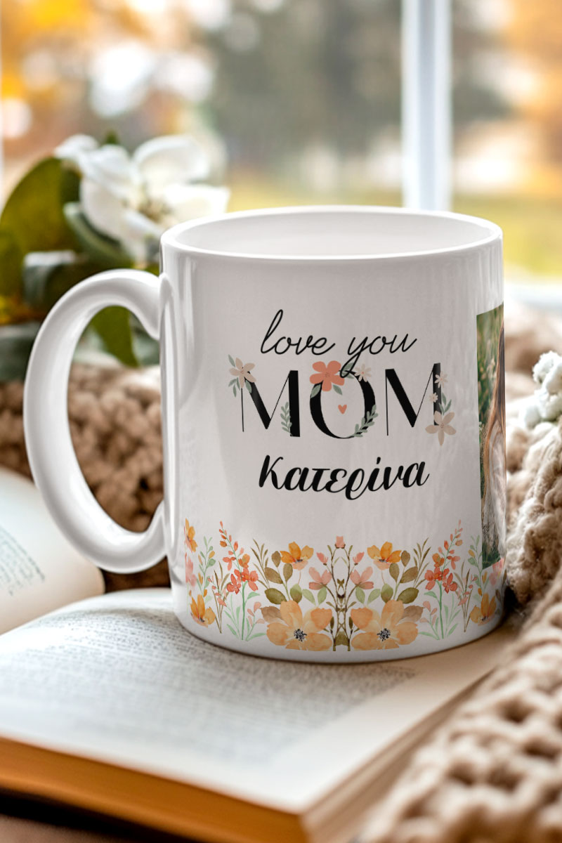 Προσωποποιημένη Κούπα με Floral Design, Δώρο για τη Μαμά