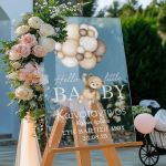 Ταμπέλα Υποδοχής Βάπτισης με Σχέδιο Soft Pastel Balloons