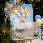 Διακοσμητική Ταμπέλα Βάπτισης με Σχέδιο Air Balloon