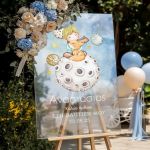 Ταμπέλα Καλωσορίσματος Βάπτισης με Σχέδιο Διάστημα