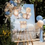 Ταμπέλα Βάπτισης με Σχέδιο Tiny Teddy Bears in the Sky