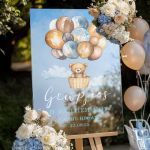 Διακοσμητική Ταμπέλα Βάπτισης με Σχέδιο Air Balloon