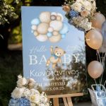 Πινακίδα Καλωσορίσματος Βάπτισης με Σχέδιο Pastel Balloons