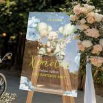 Διακοσμητική Ταμπέλα Βάπτισης με Σχέδιο Vespa & Teddy