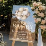 Ταμπέλα Υποδοχής Βάπτισης με Σχέδιο Soft Pastel Balloons