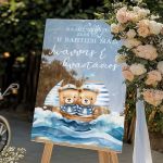 Πινακίδα Βάπτισης με Σχέδιο Sailing Twin Bears