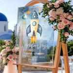Πινακίδα Καλωσορίσματος Βάπτισης με Σχέδιο Διαστημόπλοιο