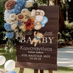Ταμπέλα Καλωσορίσματος Βάπτισης με Σχέδιο Pastel Balloons