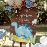 Επιγραφή Καλωσορίσματος Βάπτισης με Σχέδιο Baby Dinosaur