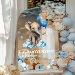 Ταμπέλα Καλωσορίσματος Βάπτισης με Σχέδιο Elephant In Clouds