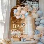 Διακοσμητική Ταμπέλα Βάπτισης με Σχέδιο Pastel Balloons